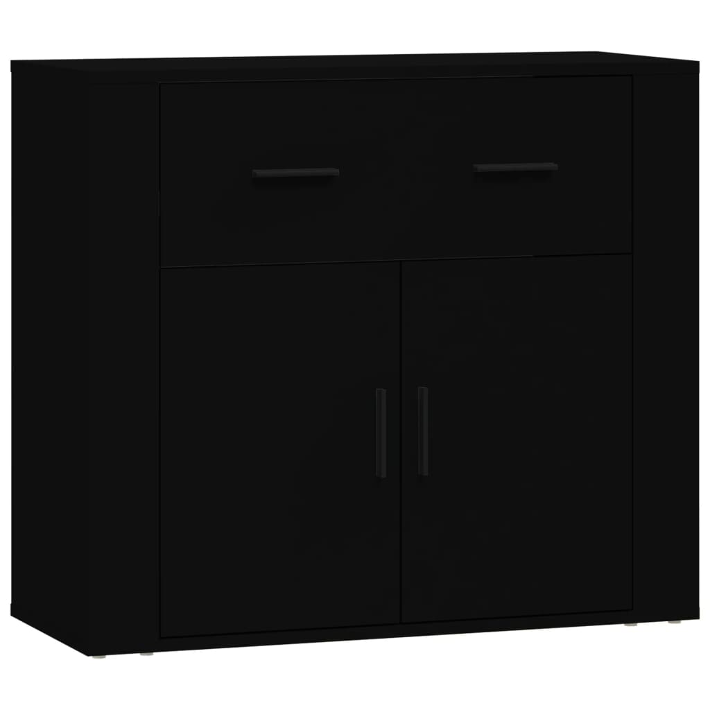 Sideboard Schwarz 80x33x70 cm Holzwerkstoff