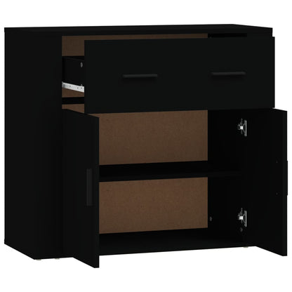 Sideboard Schwarz 80x33x70 cm Holzwerkstoff