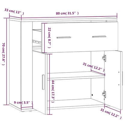 Sideboard Sonoma-Eiche 80x33x70 cm Holzwerkstoff