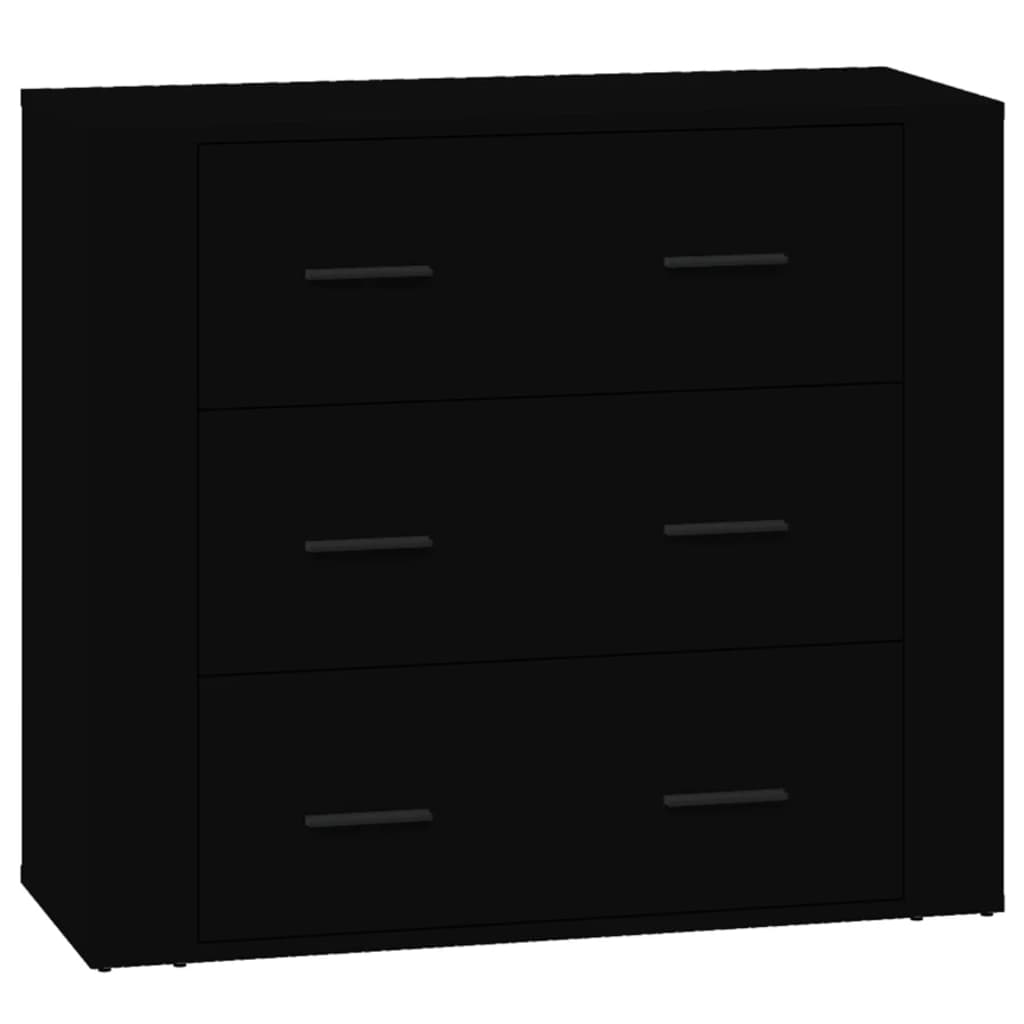 Sideboard Schwarz 80x33x70 cm Holzwerkstoff