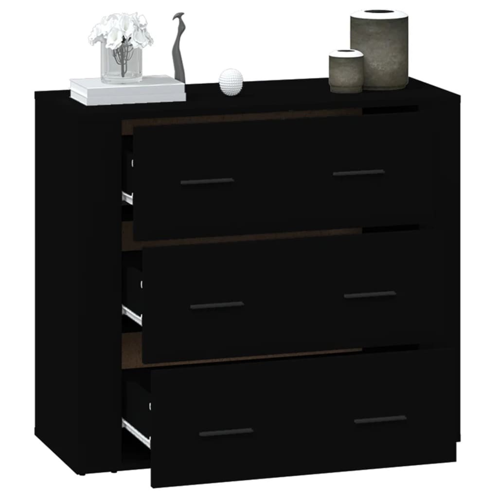 Sideboard Schwarz 80x33x70 cm Holzwerkstoff