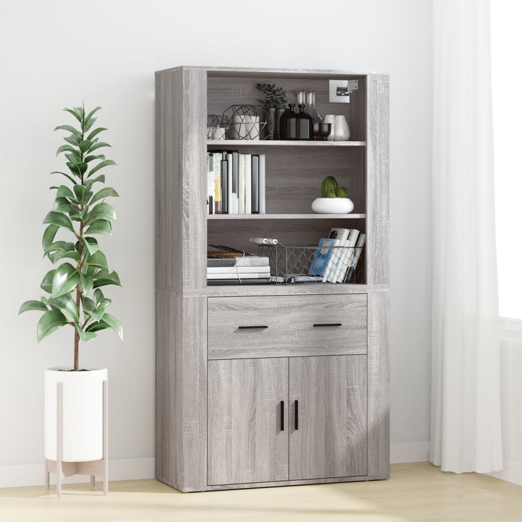 Wandschrank Grau Sonoma 80x33x80 cm Holzwerkstoff