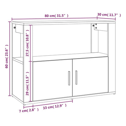 Sideboard Sonoma-Eiche 80x30x60 cm Holzwerkstoff