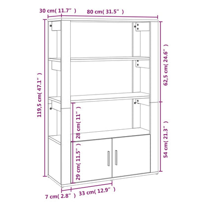 Sideboard Räuchereiche 80x30x119,5 cm Holzwerkstoff