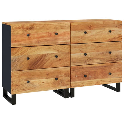 Sideboards 2 Stk. 60x33x75 cm Massivholz Akazie