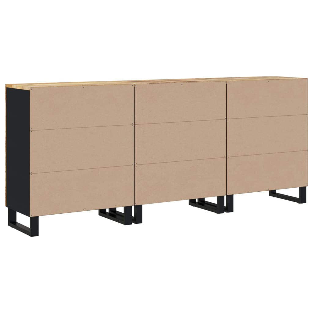 Sideboards 3 Stk. Raues Mangoholz