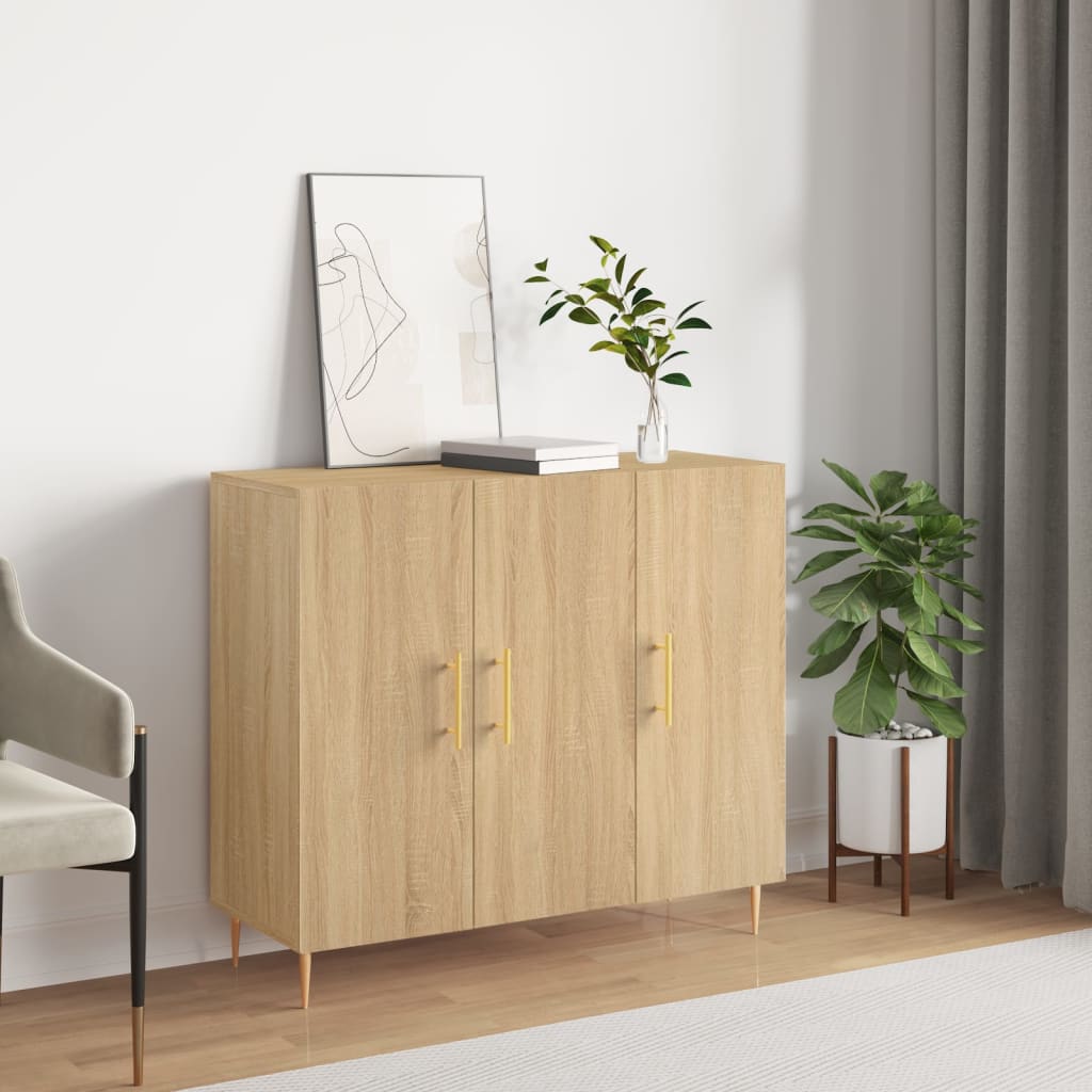 Sideboard Sonoma-Eiche 90x34x80 cm Holzwerkstoff