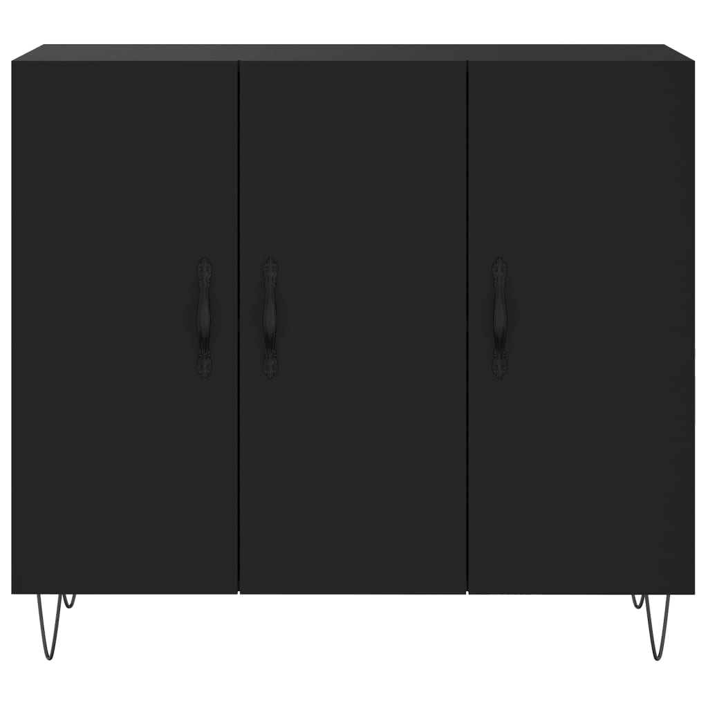 Sideboard Schwarz 90x34x80 cm Holzwerkstoff