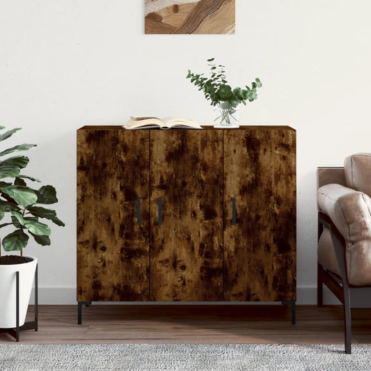 Sideboard Räuchereiche 90x34x80 cm Holzwerkstoff