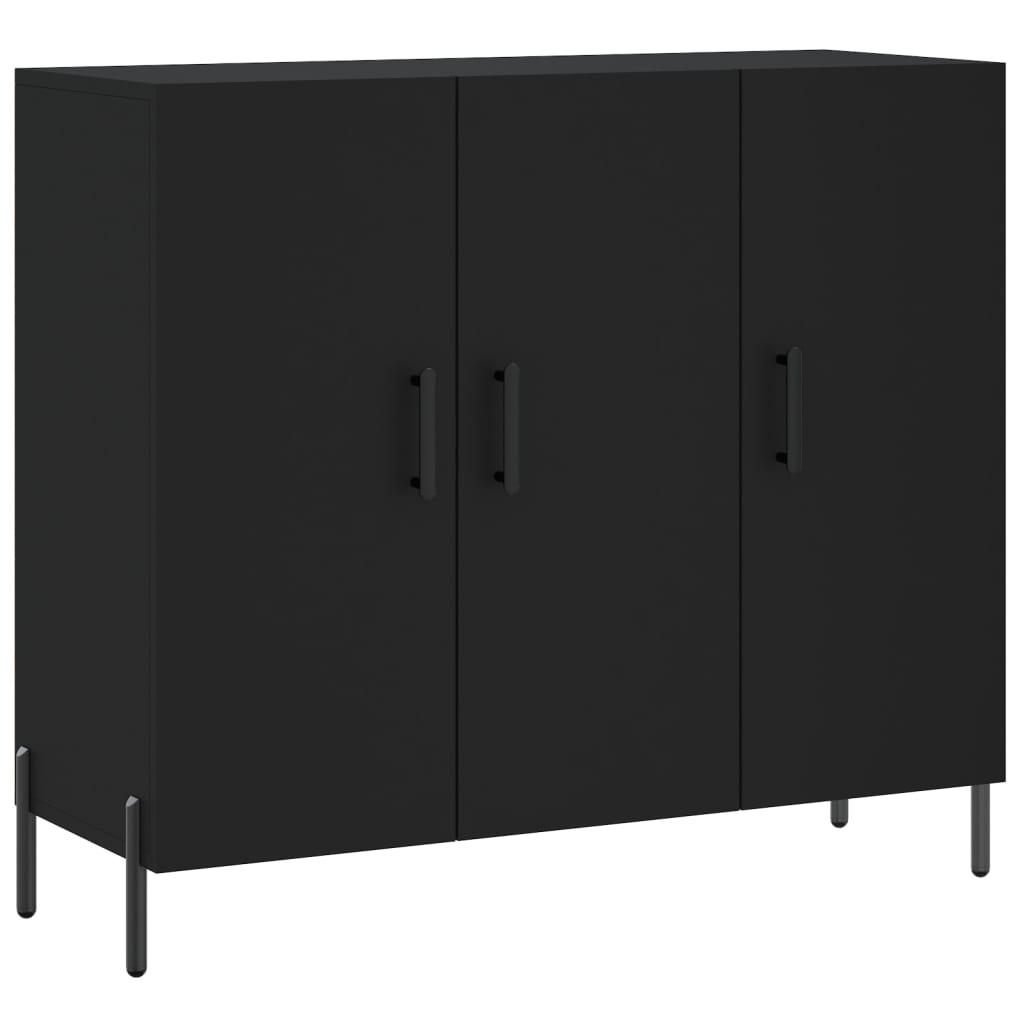 Sideboard Schwarz 90x34x80 cm Holzwerkstoff