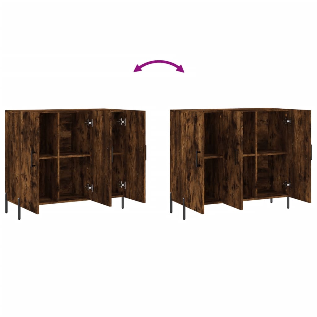 Sideboard Räuchereiche 90x34x80 cm Holzwerkstoff