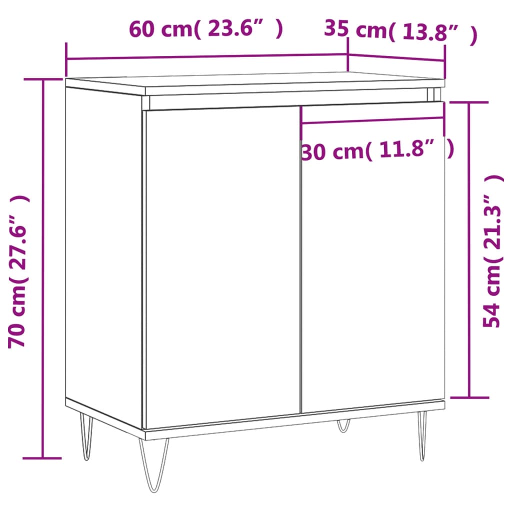 Sideboard Weiß 60x35x70 cm Holzwerkstoff