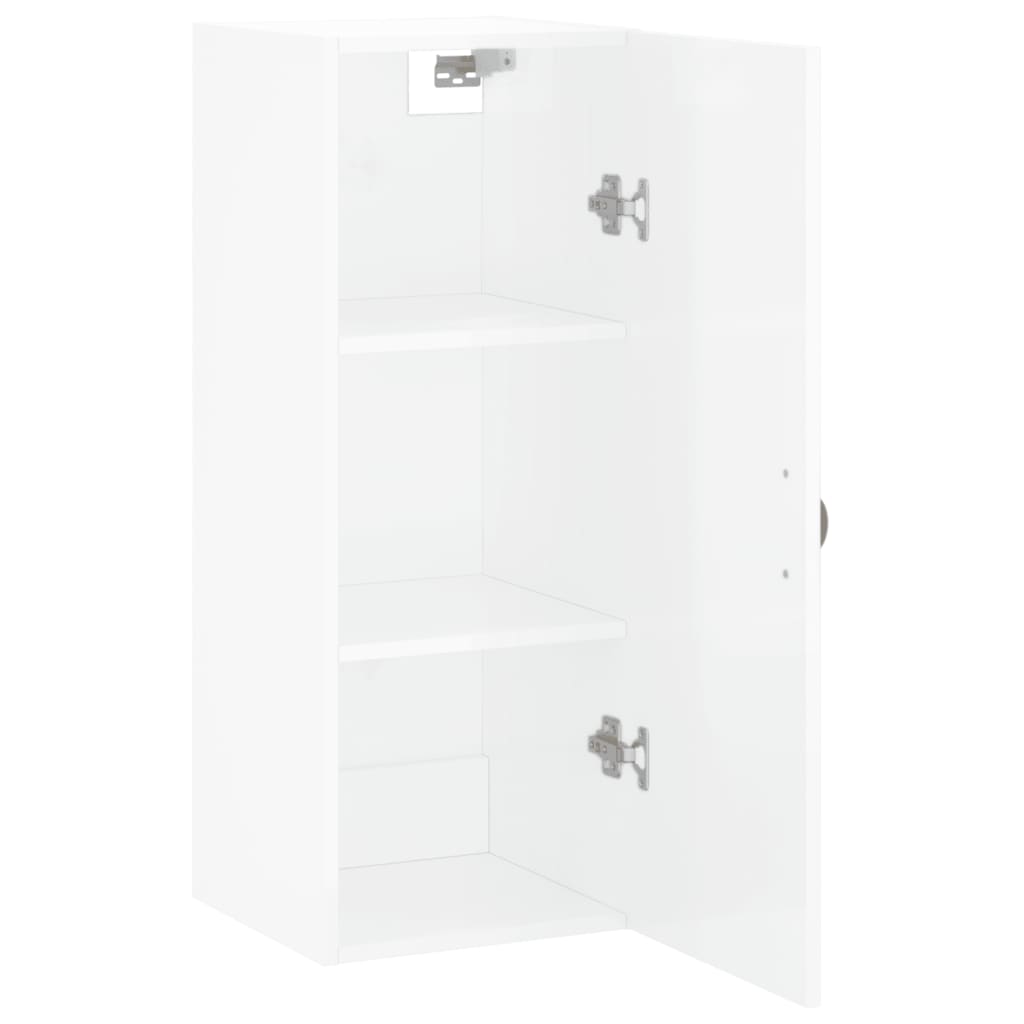 Wandschrank Hochglanz-Weiß 34,5x34x90 cm