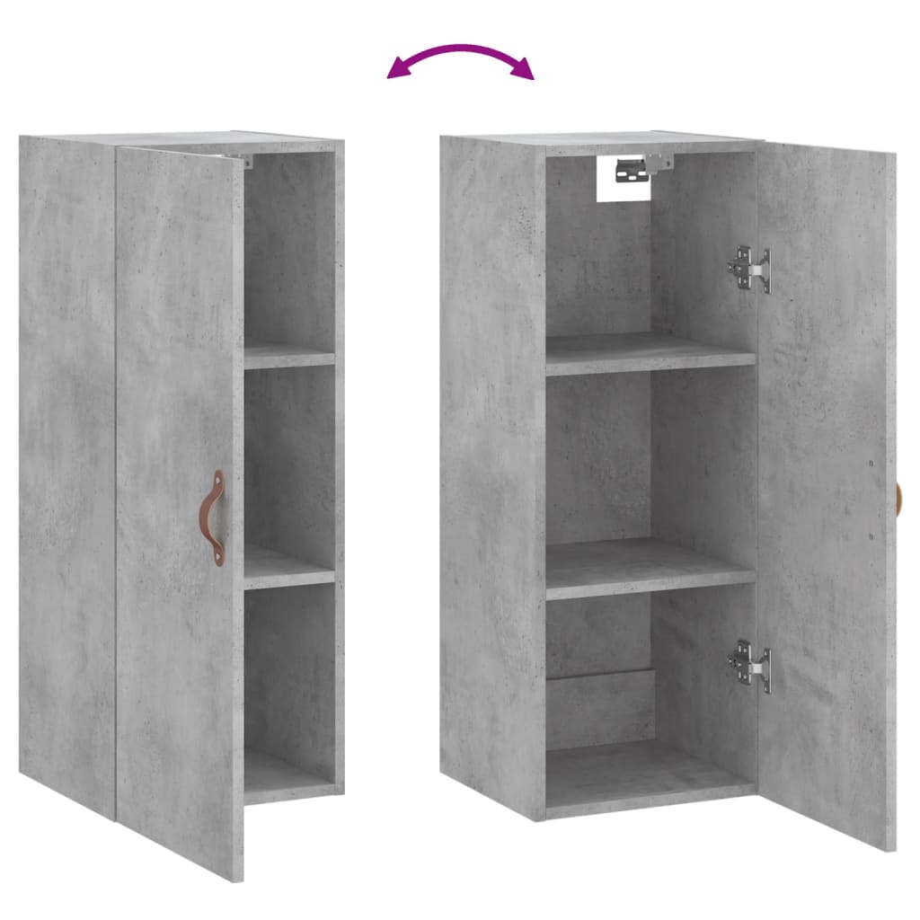 Wandschrank Betongrau 34,5x34x90 cm