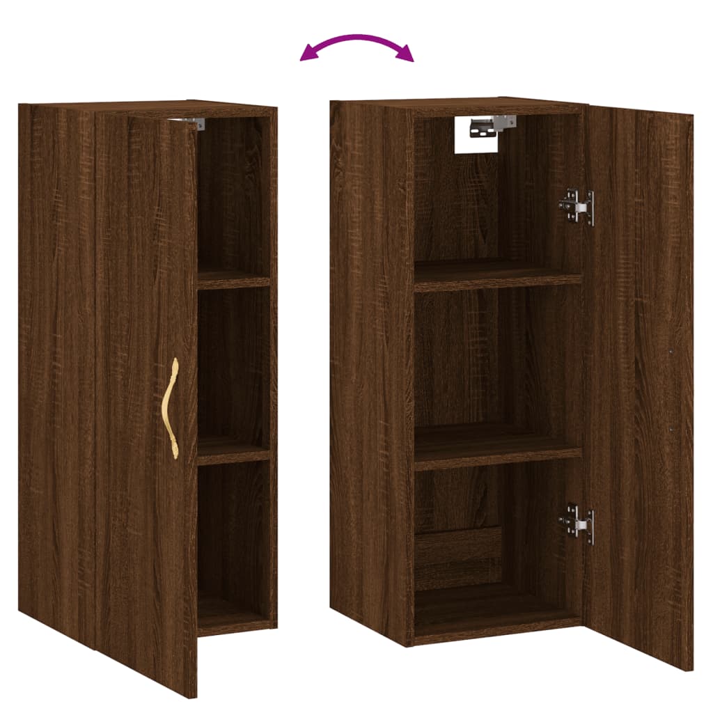 Wandschrank Braun Eichen-Optik 34,5x34x90 cm