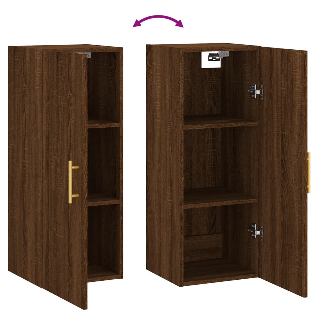 Wandschrank Braun Eichen-Optik 34,5x34x90 cm