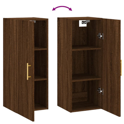 Wandschrank Braun Eichen-Optik 34,5x34x90 cm