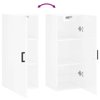 Wandschrank Hochglanz-Weiß 34,5x34x90 cm