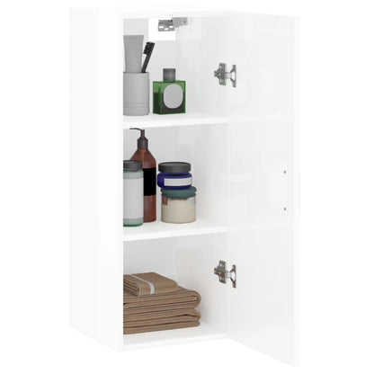 Wandschrank Hochglanz-Weiß 34,5x34x90 cm