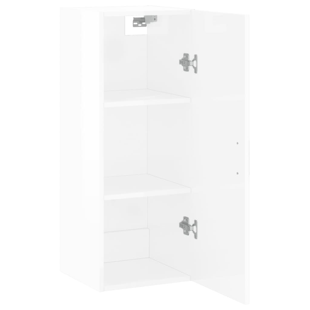 Wandschrank Hochglanz-Weiß 34,5x34x90 cm