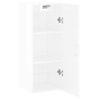 Wandschrank Hochglanz-Weiß 34,5x34x90 cm