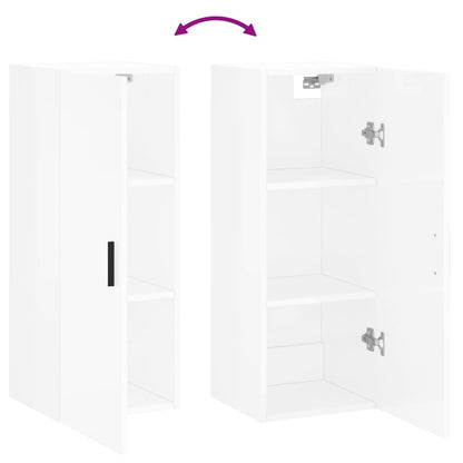 Wandschrank Hochglanz-Weiß 34,5x34x90 cm