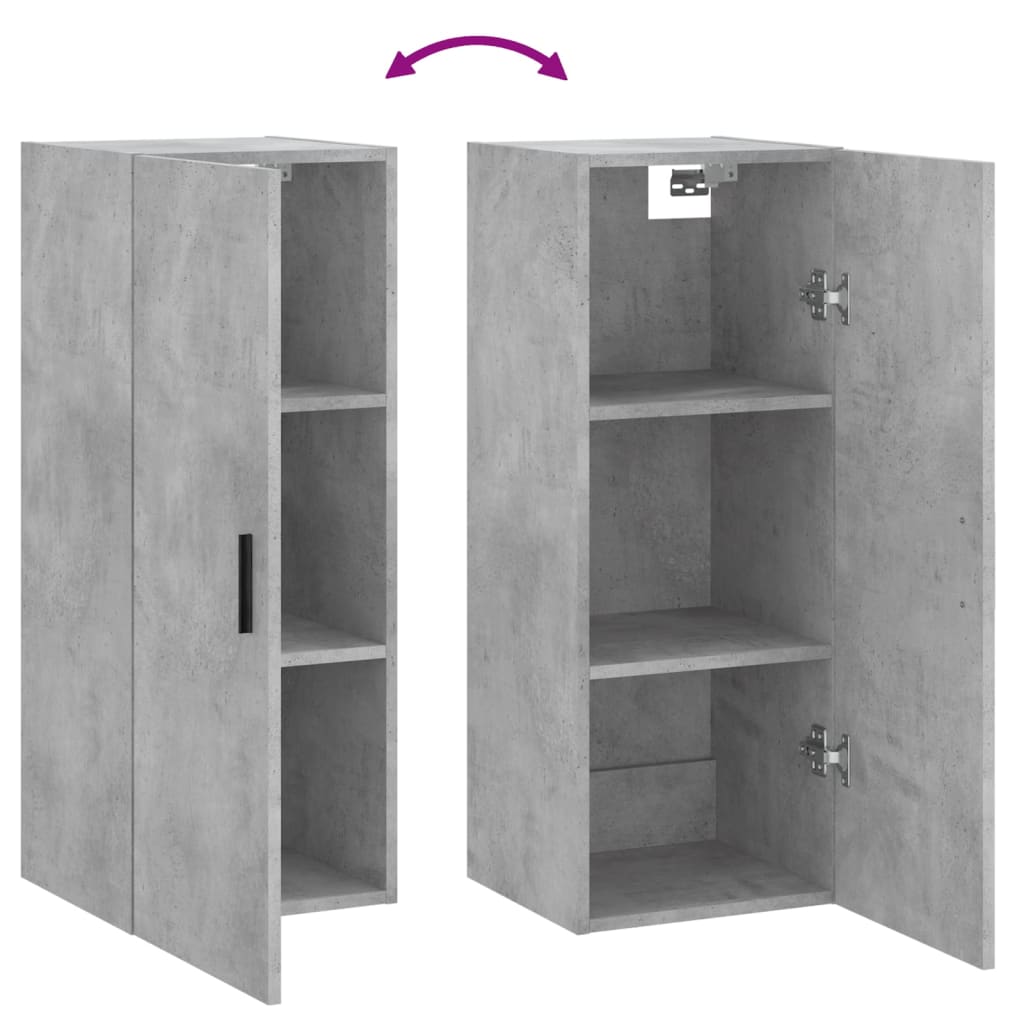 Wandschrank Betongrau 34,5x34x90 cm