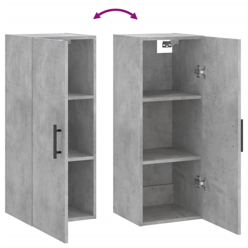 Wandschrank Betongrau 34,5x34x90 cm