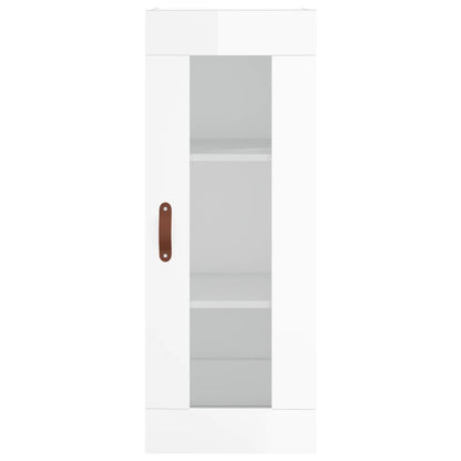 Wandschrank Hochglanz-Weiß 34,5x34x90 cm