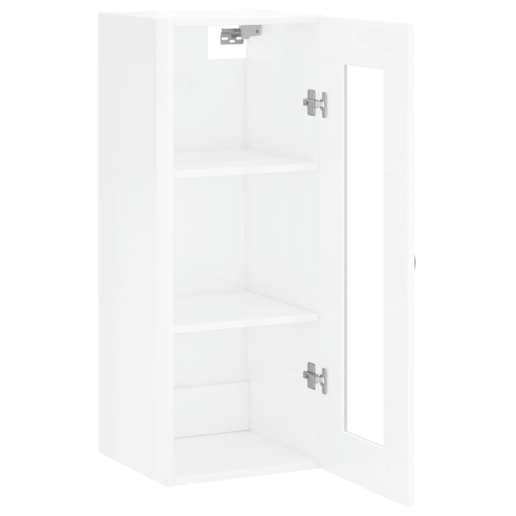 Wandschrank Hochglanz-Weiß 34,5x34x90 cm