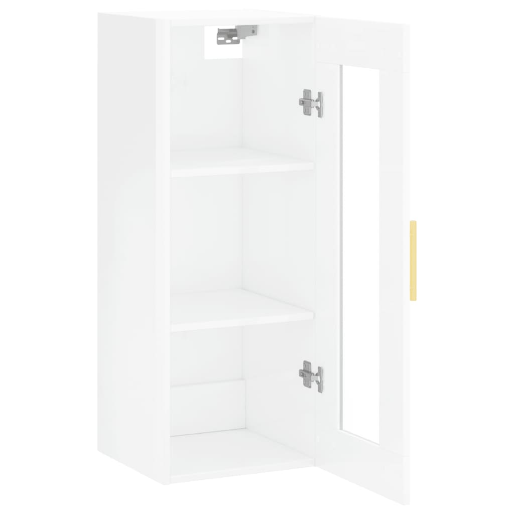 Wandschrank Hochglanz-Weiß 34,5x34x90 cm