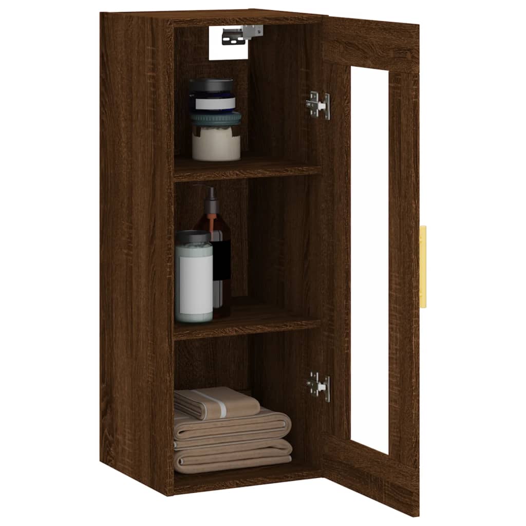 Wandschrank Braun Eichen-Optik 34,5x34x90 cm