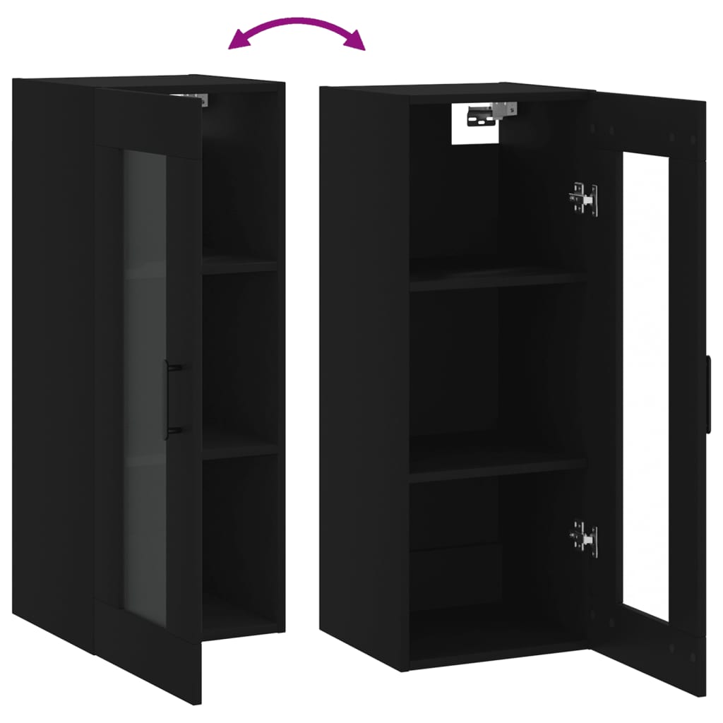 Wandschrank Schwarz 34,5x34x90 cm