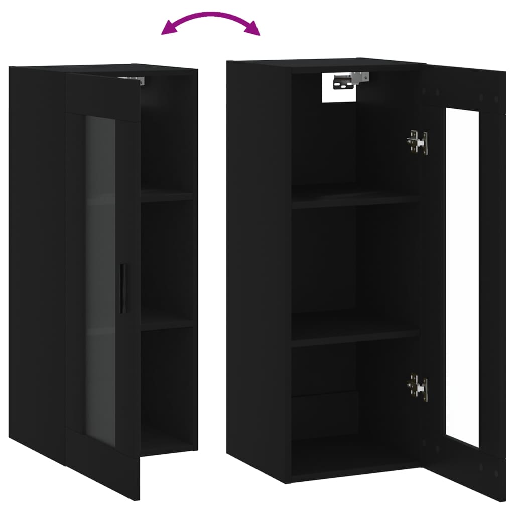 Wandschrank Schwarz 34,5x34x90 cm