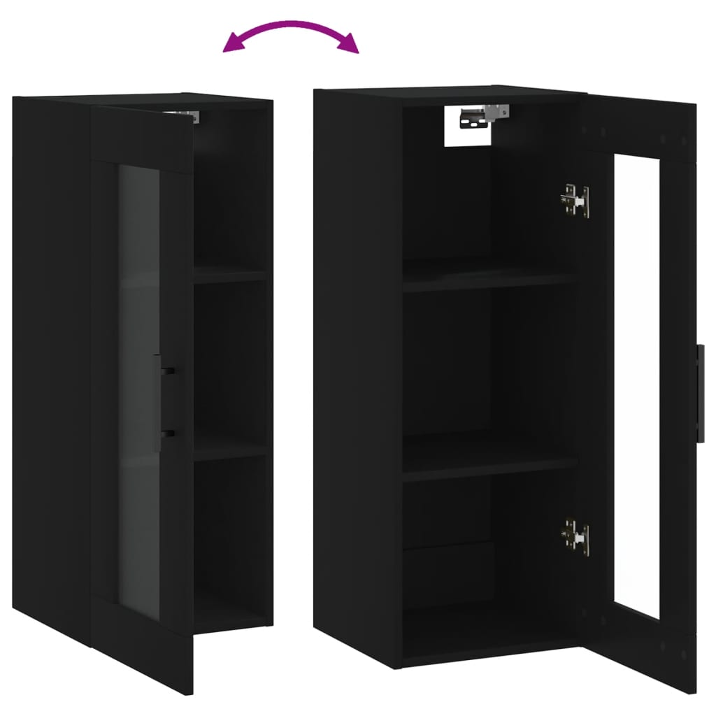 Wandschrank Schwarz 34,5x34x90 cm