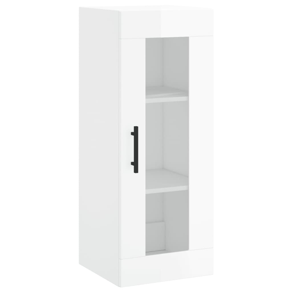 Wandschrank Hochglanz-Weiß 34,5x34x90 cm