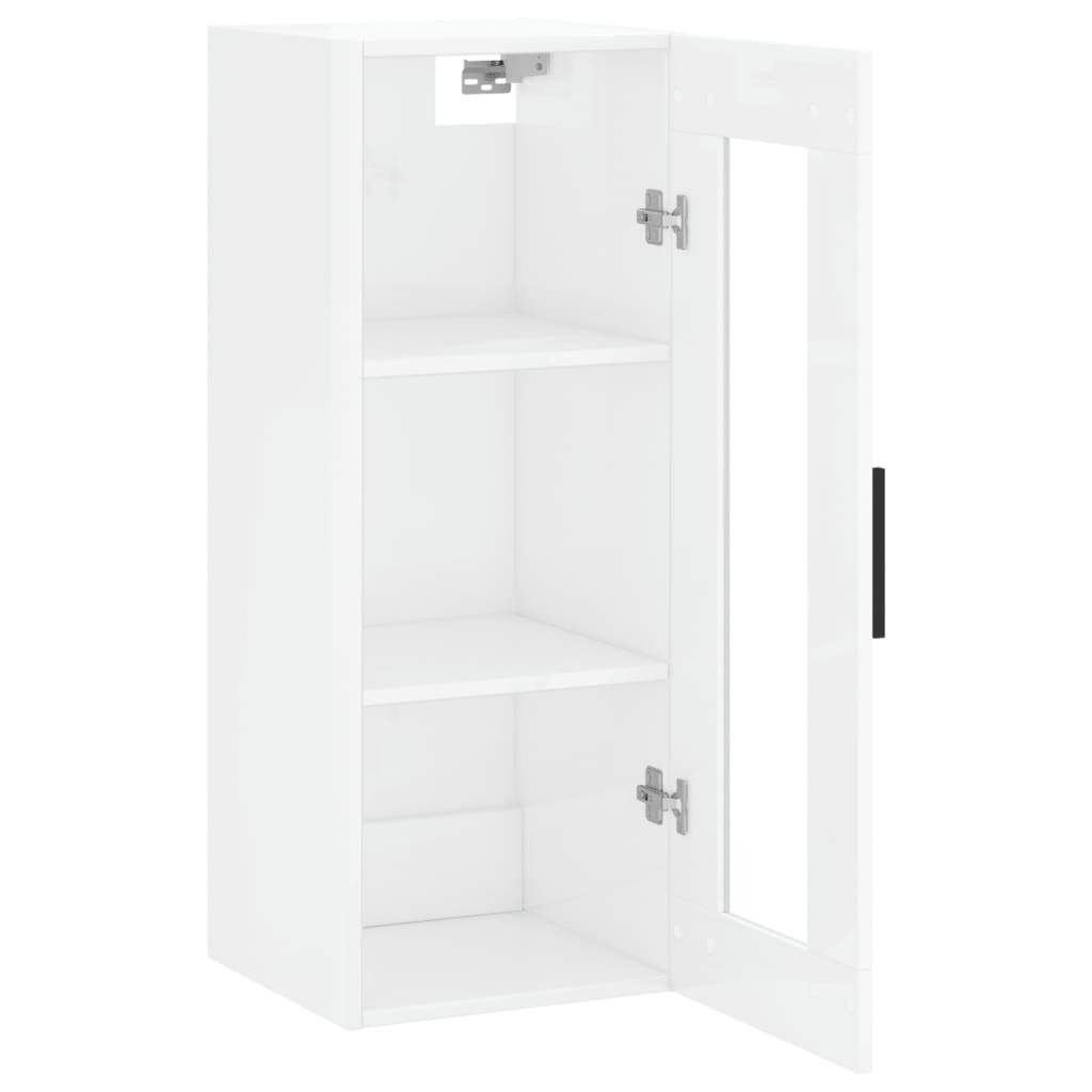 Wandschrank Hochglanz-Weiß 34,5x34x90 cm