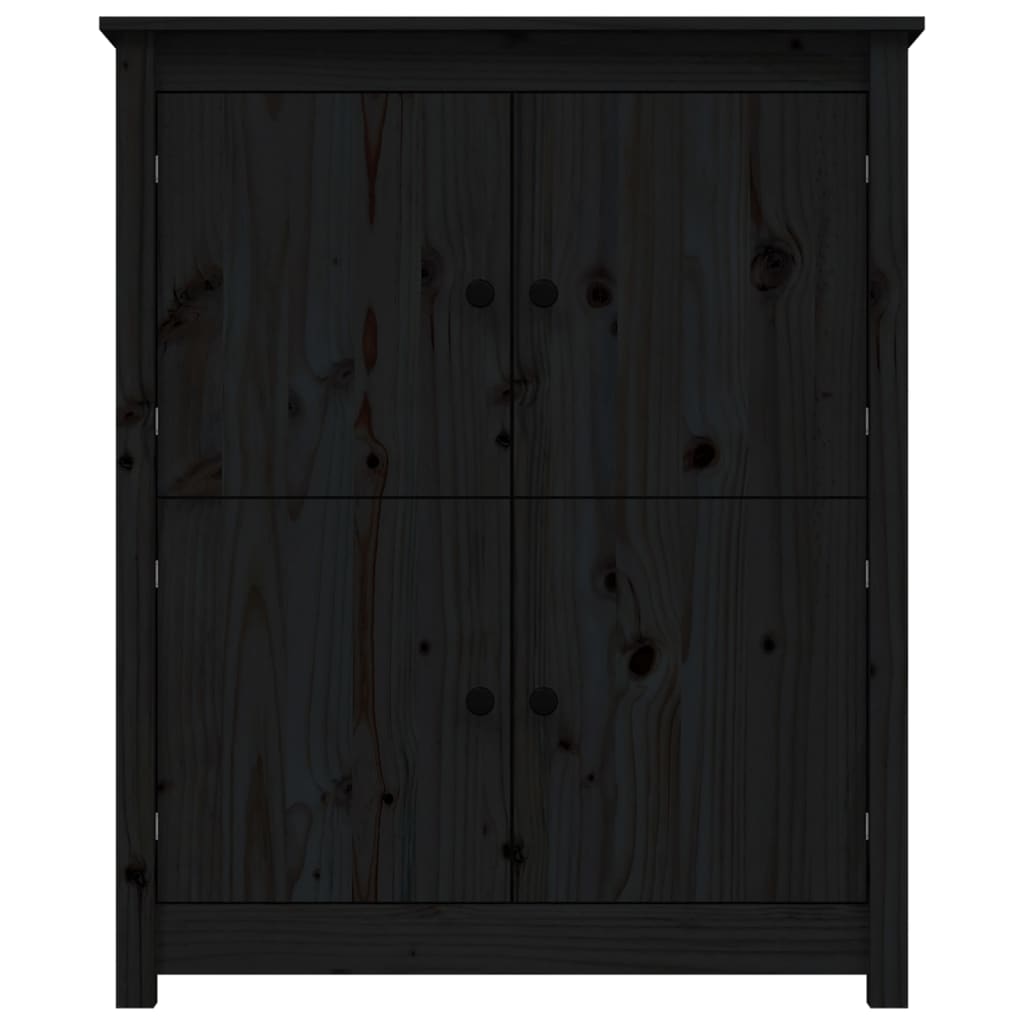 Sideboard Schwarz 83x41,5x100 cm Massivholz Kiefer