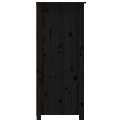 Sideboard Schwarz 83x41,5x100 cm Massivholz Kiefer