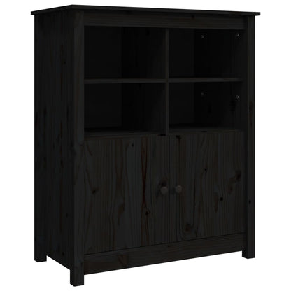 Sideboard Schwarz 83x41,5x100 cm Massivholz Kiefer