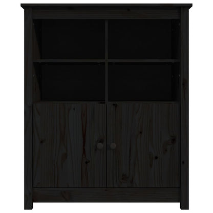 Sideboard Schwarz 83x41,5x100 cm Massivholz Kiefer