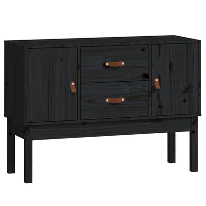 Sideboard Schwarz 110x40x78 cm Massivholz Kiefer