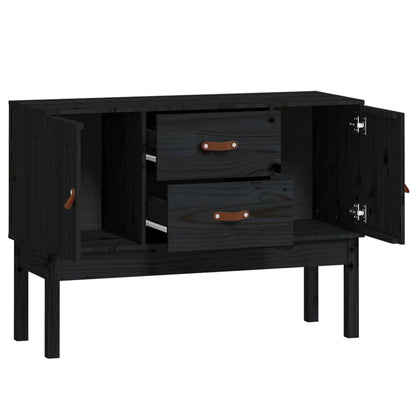 Sideboard Schwarz 110x40x78 cm Massivholz Kiefer