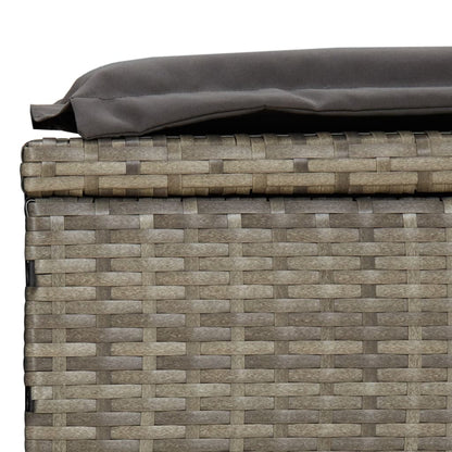 Sonnenliege 1 Stk. mit Tisch Grau Poly Rattan