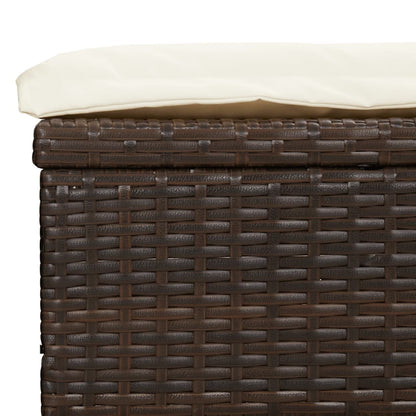 Sonnenliege mit Runddach Braun 211x57x140 cm Poly Rattan