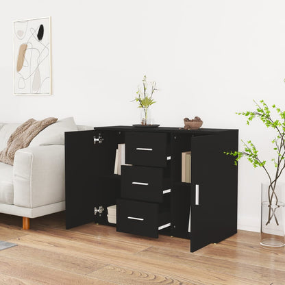 Sideboard Schwarz 91x29,5x65 cm Holzwerkstoff