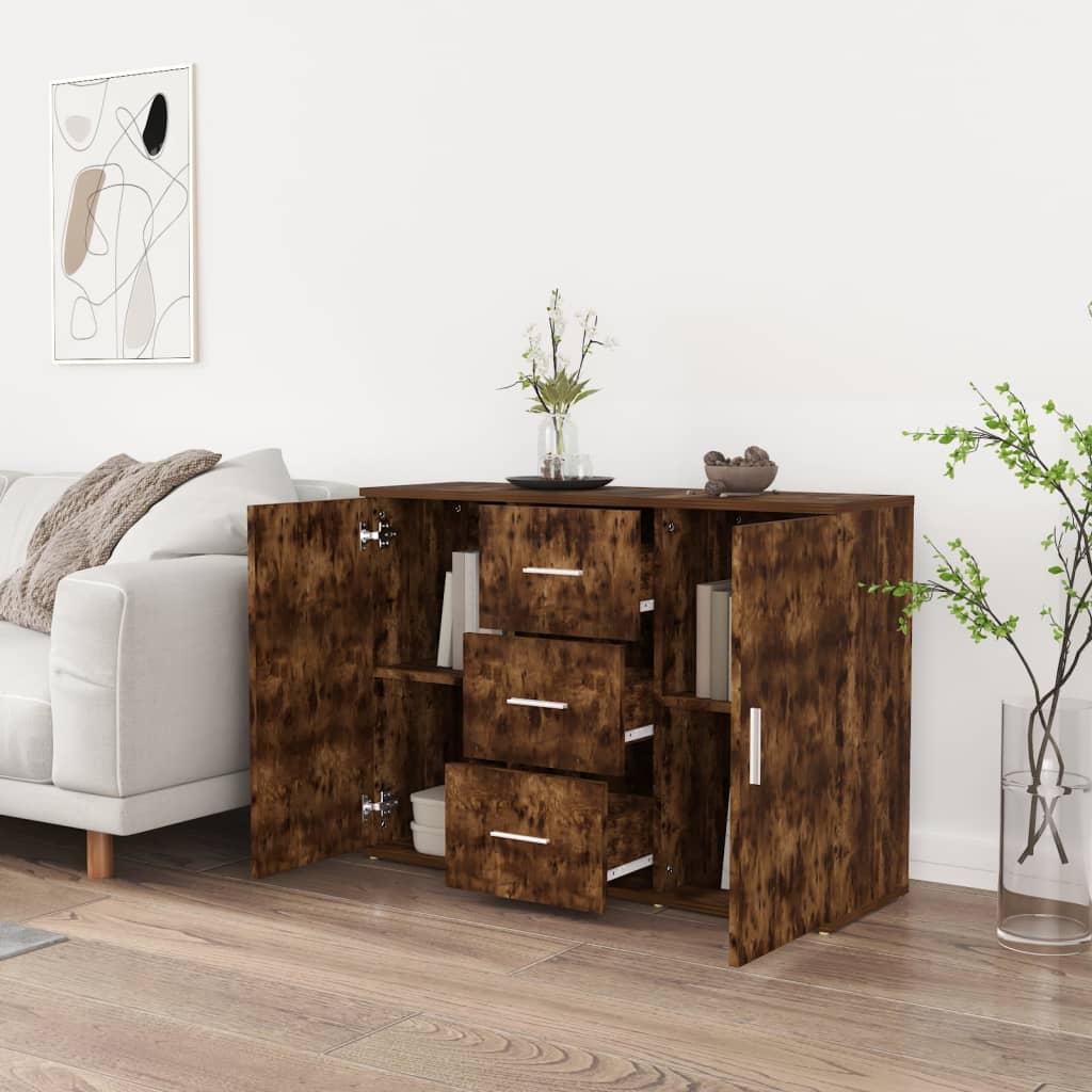 Sideboard Räuchereiche 91x29,5x65 cm Holzwerkstoff