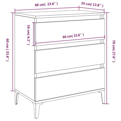 Sideboard Schwarz 60x35x70 cm Holzwerkstoff