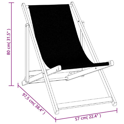 Strandstühle 2 Stk. Klappbar Grau Aluminium und Textilene