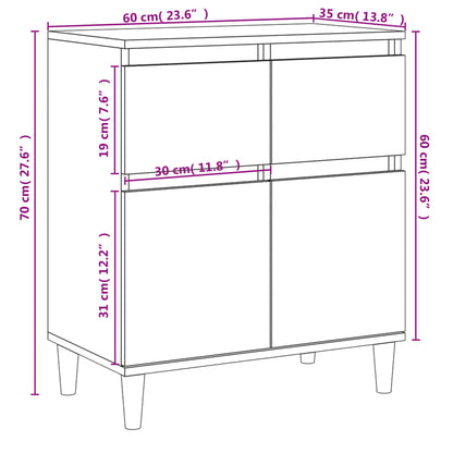 Sideboard Weiß 60x35x70 cm Holzwerkstoff